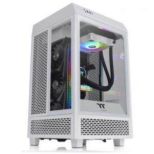 Thermaltake the tower 100 snowmini tower micro-itx 3 pannelli in vetro temperato 2xusb 3.0 1xusb-c 1x120mm fan white
