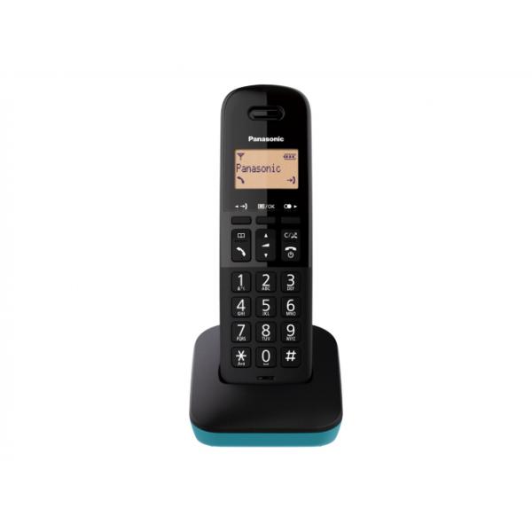Panasonic kx-tgb610jt (nero/azzurro) - telefono cordless - impugnatura antiscivolo - autonomia in chiamata 18h