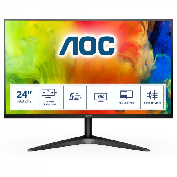 Aoc monitor 2a`` wled mva 24b1h 1920 x 1080 full hd tempo di risposta 5 ms