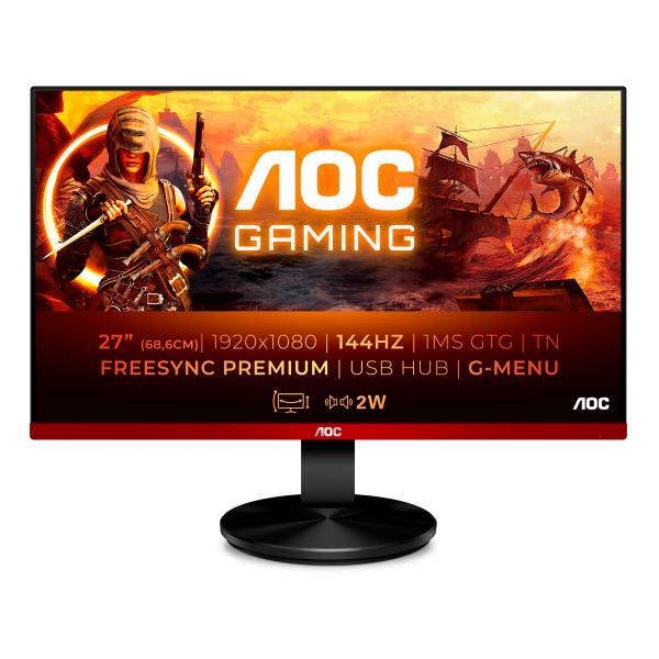 Aoc g2790px 27 w-led tn formato 16:9 contrasto 1.000:1 1xvga 1xhdmi 1xdisplay port colore nero garanzia italia