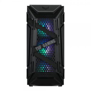 Asus gt301 tuf gaming case gaming atx mid tower pannello laterale vetro temperato 3 ventole 120mm aura supporto cuffie nero
