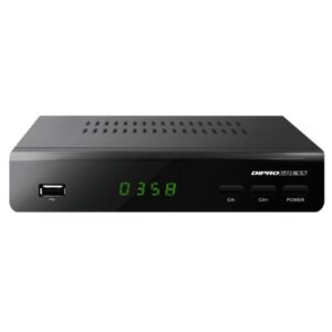 Diprogress dpt203hd decoder digitale terrestre dvb-t2 hevc h265 10 bit con telecomando universale 2 in 1
