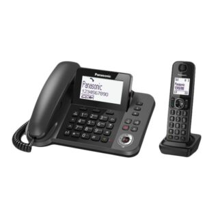 Panasonic kx-tgf320exm telefono fisso display 3,4`` segreteria vivavoce + cordless dect display 1,8`` vivavoce nero