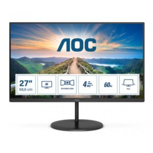 Aoc monitor 27`` led va u27v4ea 3840x2160 4k ultra hd tempo di risposta 4 ms