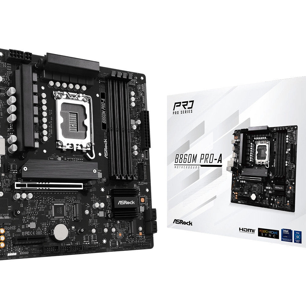 MB Asrock 1851 Intel B860M PRO-A- 4*DDR5 4*SATA3- 3*M.2- HDMI- DP- mATX