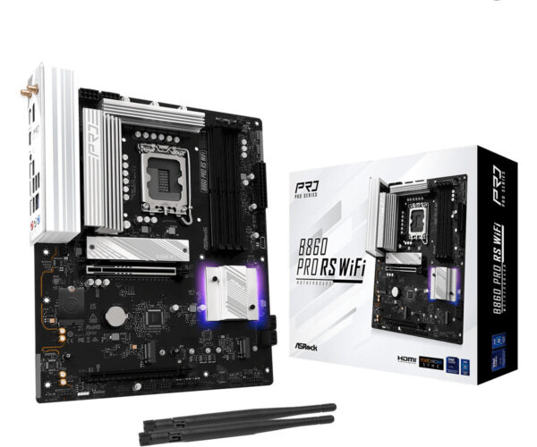 MB Asrock 1851 Intel B860 PRO RS WIFI- 4*DDR5 4*SATA3- 3*M.2- HDMI- DP- WiFi 6E + BT- ATX