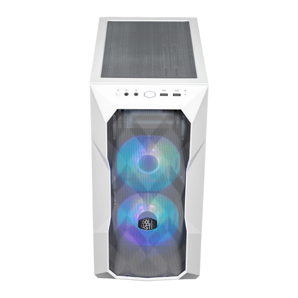 Case MasterBox TD300 Mesh White- 2USB3.2-2xCombo 2.5"/3.5"-2x2.5"-2x120mm SickleFlow PWM ARGB Front Fans-ARGB/PWM Hub-NO PSU