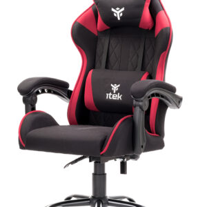 itek Gaming Chair RHOMBUS FF10 - Tessuto- Doppio Cuscino-  Schienale Reclinabile- Nero Rosso