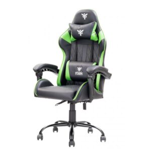 itek Gaming Chair RHOMBUS PF10 - PVC-  Doppio Cuscino- Schienale  Reclinabile- Nero Verde