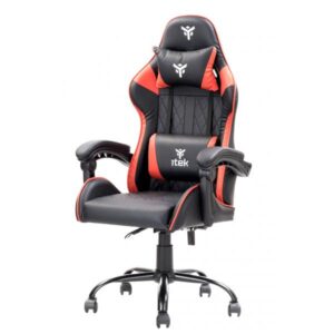 itek Gaming Chair RHOMBUS PF10 - PVC-  Doppio Cuscino- Schienale  Reclinabile- Nero Rosso