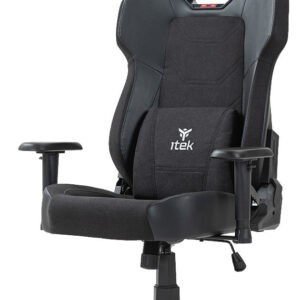 itek Gaming Chair SHUTTLE PM66 - PVC e Tessuto- Braccioli 3D- Nero Nero