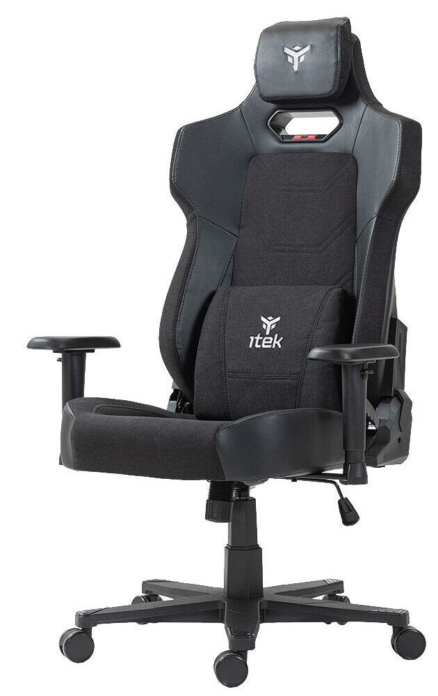 itek Gaming Chair SHUTTLE PM66 - PVC e Tessuto- Braccioli 3D- Nero Nero