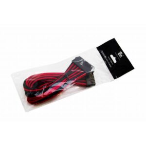 CavoProlunga Sleevato ATX 24Pin Femmina a 24Pin Maschio- 300mm- Nero Rosso