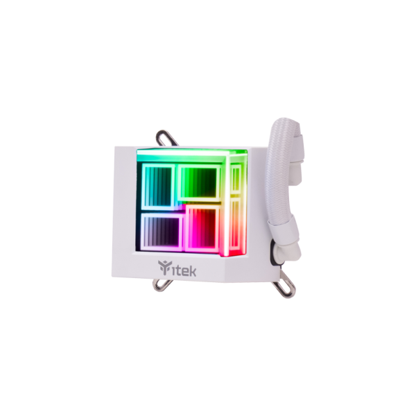 Dissipatore a liquido HYDRO CUBE 240W - 240mm- Skt Universale- PWM fan- ARGB- White Edition