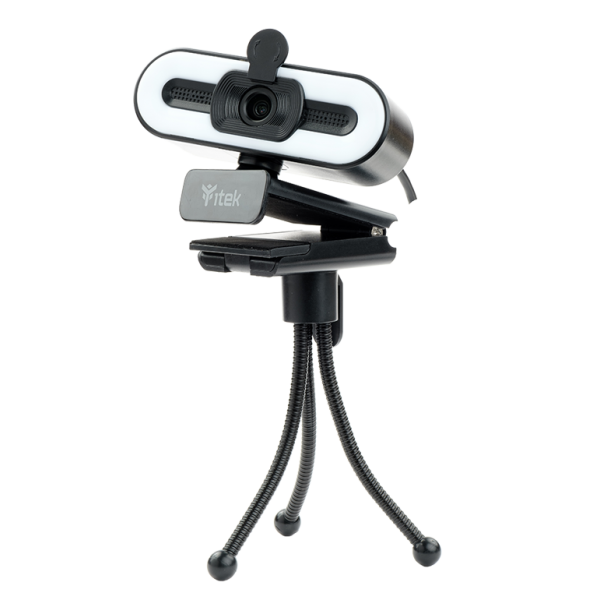 Webcam con Microfono W401L - Full HD- 30FPS- Luce LED 3 mode- USB- treppiede
