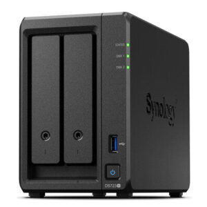Synology NAS DS723+ 2-Bay 2.5"/3.5"/M.2 SSD/HDD- AMD Ryzen R1600 4GB D4- USB3- 2xRJ45- eSATA