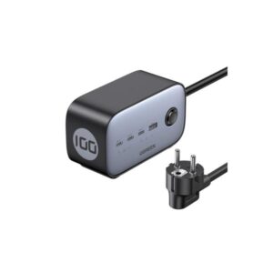 UGREEN Caricatore USB ciabatta 100W GaN Nexode- 3x Type-C- 1xUSB3- 2x Schuko- Black