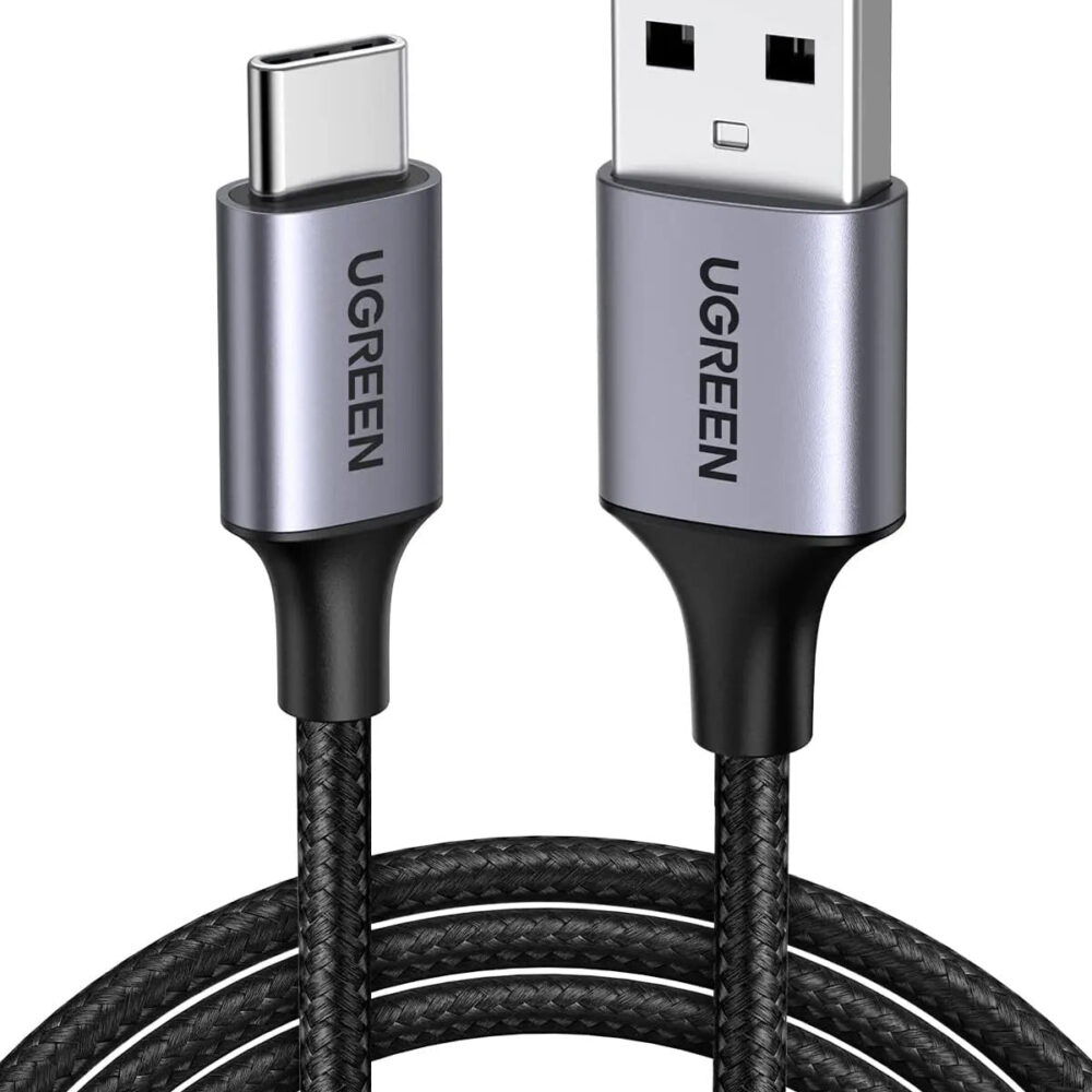 UGREEN Cavo USB Type-C a USB-A 2.0- 0.25M- Intrecciato- Black
