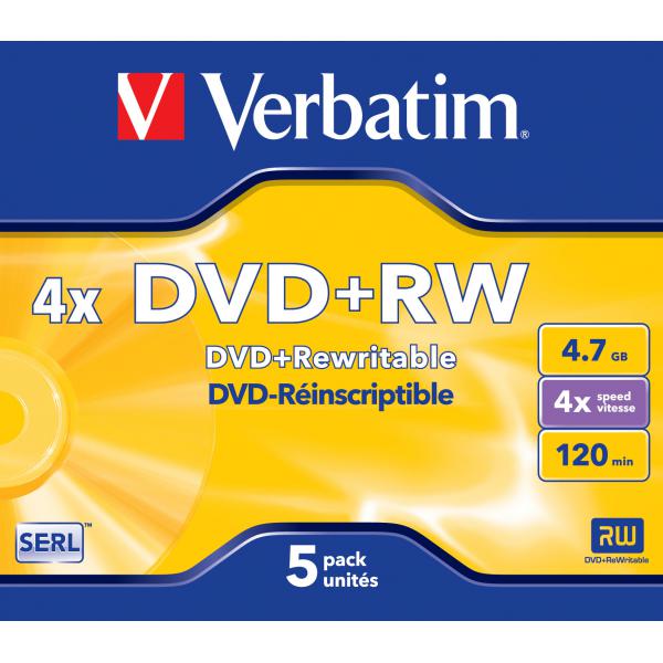 Verbatim DataLifePlus - 5 x DVD+RW - 4,7 GB 4x - Custodia per gioielli (scatola)