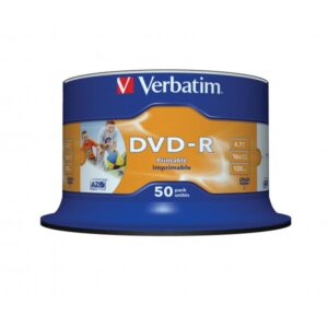 Verbatim 50 x DVD-R - 4,7 GB 16x - ampia area stampabile per foto