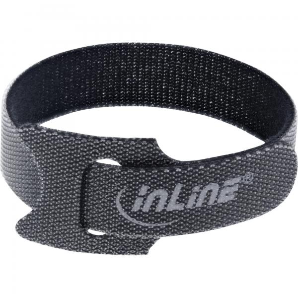 Fascette fermacavi InLine 180x12mm - chiusura in velcro - confezione da 10 - nere