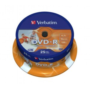 Verbatim 25 x DVD-R - 4,7 GB 16x - ampia area stampabile per foto