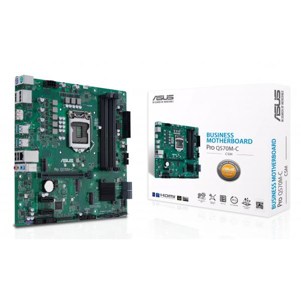 ASUS Pro Q570M-C/CSM - scheda madre - micro ATX - presa LGA1200 - chipset Q570 - USB-C Gen1, USB 3.2 Gen 1, USB 3.2 Gen 2 - Gigabit LAN - grafica integrata (CPU richiesta)
