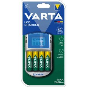 Varta Power Play LCD Charger - Caricabatterie da 2-4 ore - (per 4xAA/AAA)