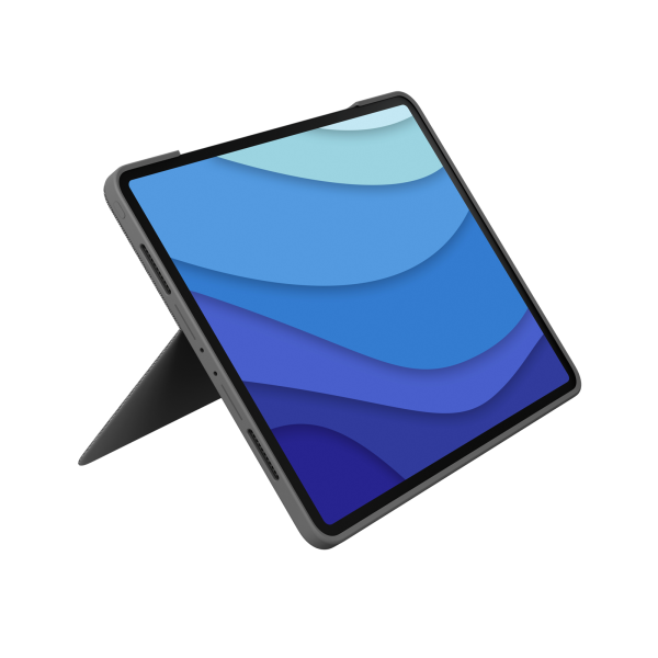 Logitech Combo Touch - custodia con tastiera e custodia Folio - con trackpad - retroilluminata - connettore Apple Smart - QWERTZ - tedesco - grigio Oxford - per iPad Pro Apple da 12,9 pollici (5a generazione)