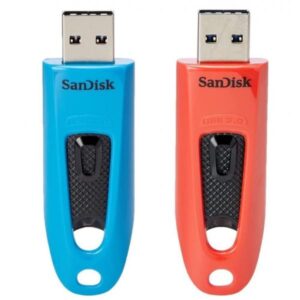 SanDisk Ultra - Unità flash USB - 64 GB - USB 3.0 - Blu, Rosso (confezione da 2)