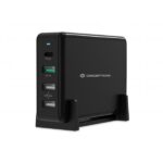 Conceptronic Caricatore da tavolo USB-PD a 4 porte 65 W OZUL, da interno, CA, 5 V, Nero