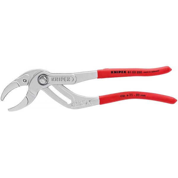 KNIPEX 81 03 250, Siphonzange, 8 cm, Chrom-Vanadium-Stahl, Rot, 62 mm, 250 mm