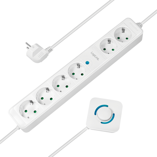 Presa multipla LogiLink - CA 230 V - 3500 watt - connessioni in uscita: 6 (6 x alimentazione CEE 7/3)
