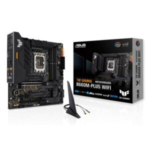 ASUS TUF GAMING B660M-PLUS WIFI - scheda madre - micro ATX - presa LGA1700 - chipset B660 - USB-C Gen1, USB 3.2 Gen 1, USB 3.2 Gen 2, USB-C Gen 2x2 - LAN 2.5 Gigabit, Wi-Fi 6, Bluetooth - grafica integrata (CPU richiesta)
