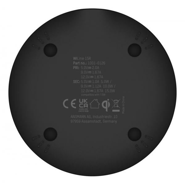 Ansmann WiLine 15R, Drinnen, USB, 9 V, Kabelloses Aufladen, Schwarz