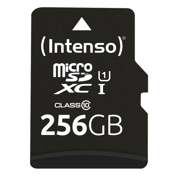 Intenso microSD 256GB UHS-I Perf CL10§ Performance, 256 GB, MicroSD, Classe 10, UHS-I, 90 MB/s, Classe 1 (U1)