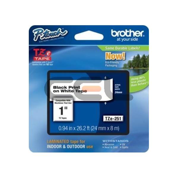 Brother TZ251CIV - Nero su bianco - Rotolo (2,4 cm x 8 m)