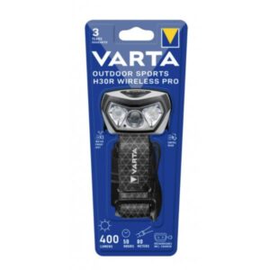 Varta 18650 101 401, Torcia con fascia frontale, Nero, Pulsanti, 2 m, IPX7, Cina