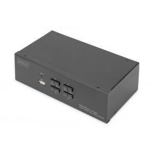 Switch KVM DIGITUS, 4 porte, doppio display, 4K, DisplayPort®