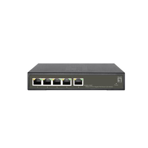 Switch LevelOne Hilbert Gigabit PoE Smart Lite a 5 porte, PoE 802.3at/af, 4 uscite PoE, budget energetico PoE da 60 W, gestito, L2, Gigabit Ethernet (10/100/1000), Full Duplex, Power over Ethernet (PoE)