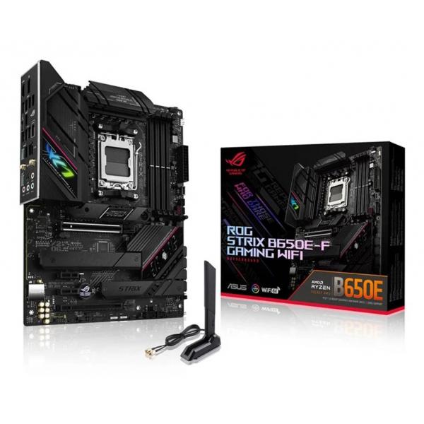 ASUS ROG Strix B650E-F Gaming WiFi - Scheda madre - ATX - Presa AM5 - Chipset AMD B650 - USB-C 3.2 Gen 2x2, USB-C 3.2 Gen2, USB 3.2 Gen 2, USB 3.2 Gen 1 - 2.5 Gigabit LAN, Wi-Fi 6, Bluetooth - Scheda grafica integrata (CPU richiesta)
