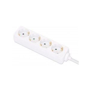 Manhattan Power Distribution Unit EU (2 pin), x4 gang/uscita, cavo da 2 m, 16 A, bianco, prolunga, PDU, ciabatta, tre anni di garanzia - Ciabatta - CA 220-250 V - 3680 Watt - Ingresso, ingresso tipo F - Connessioni di uscita: 4 (tipo F)