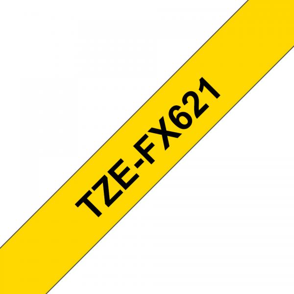 Brother TZe-FX621 - Nero su giallo - Rotolo (0,9 cm x 8 m)