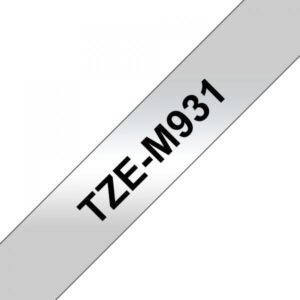 Brother TZe-M931 - Nero su argento (opaco) - Rotolo (1,2 cm x 8 m)