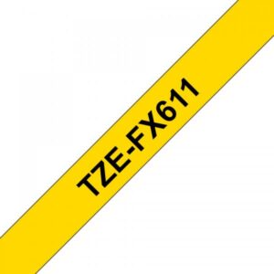 Brother TZe-FX611 - Nero su giallo - Rotolo (0,6 cm x 8 m)