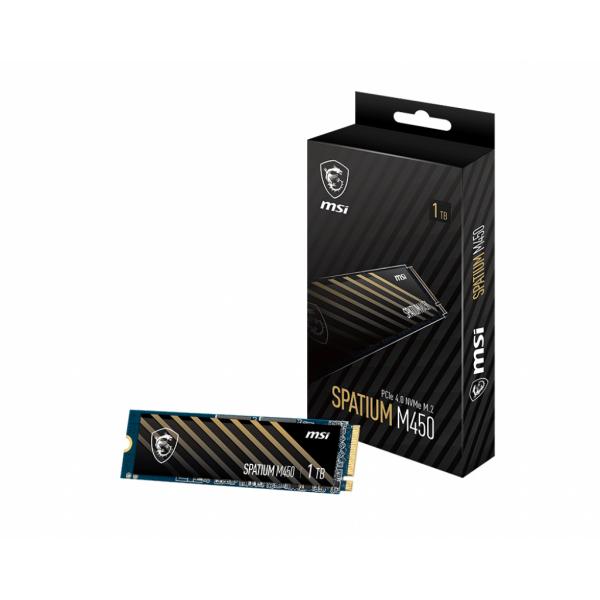 MSI SPATIUM M450 - SSD - verschlüsselt - 1 TB - intern - M.2 2280 - PCIe 4.0 x4 (NVMe)