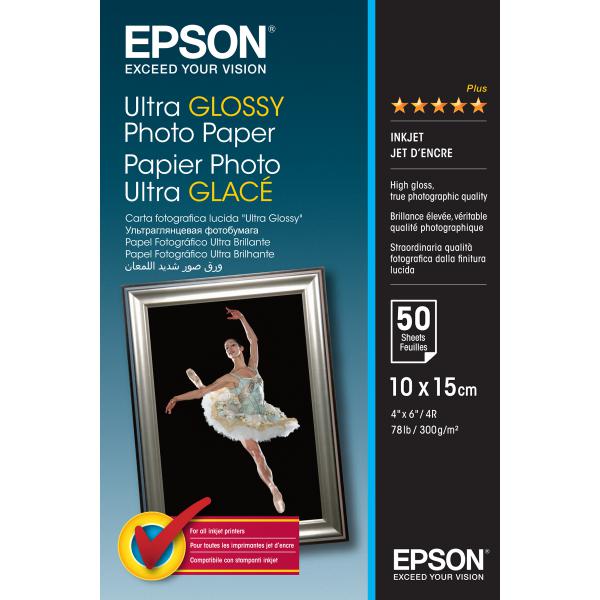 Carta fotografica Epson Ultra Glossy - Lucida - 100 x 150 mm 50 fogli di carta fotografica