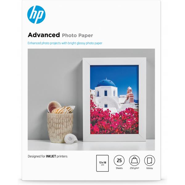 Carta fotografica lucida HP Advanced - Lucida - 130 x 180 mm 25 fogli di carta fotografica