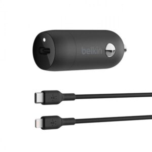 Belkin BoostCharge - Alimentatore per auto - 30 Watt - 3 A - Ricarica rapida, Power Delivery 3.1 (USB-C a 24 pin)