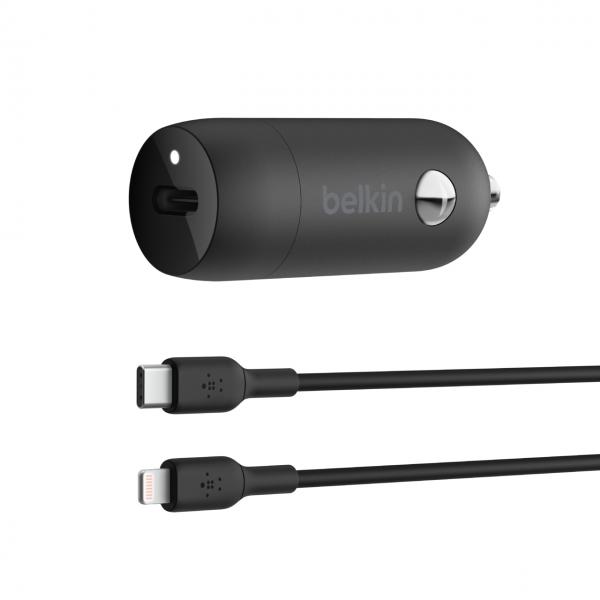 Belkin BoostCharge - Alimentatore per auto - 30 Watt - 3 A - Ricarica rapida, Power Delivery 3.1 (USB-C a 24 pin)